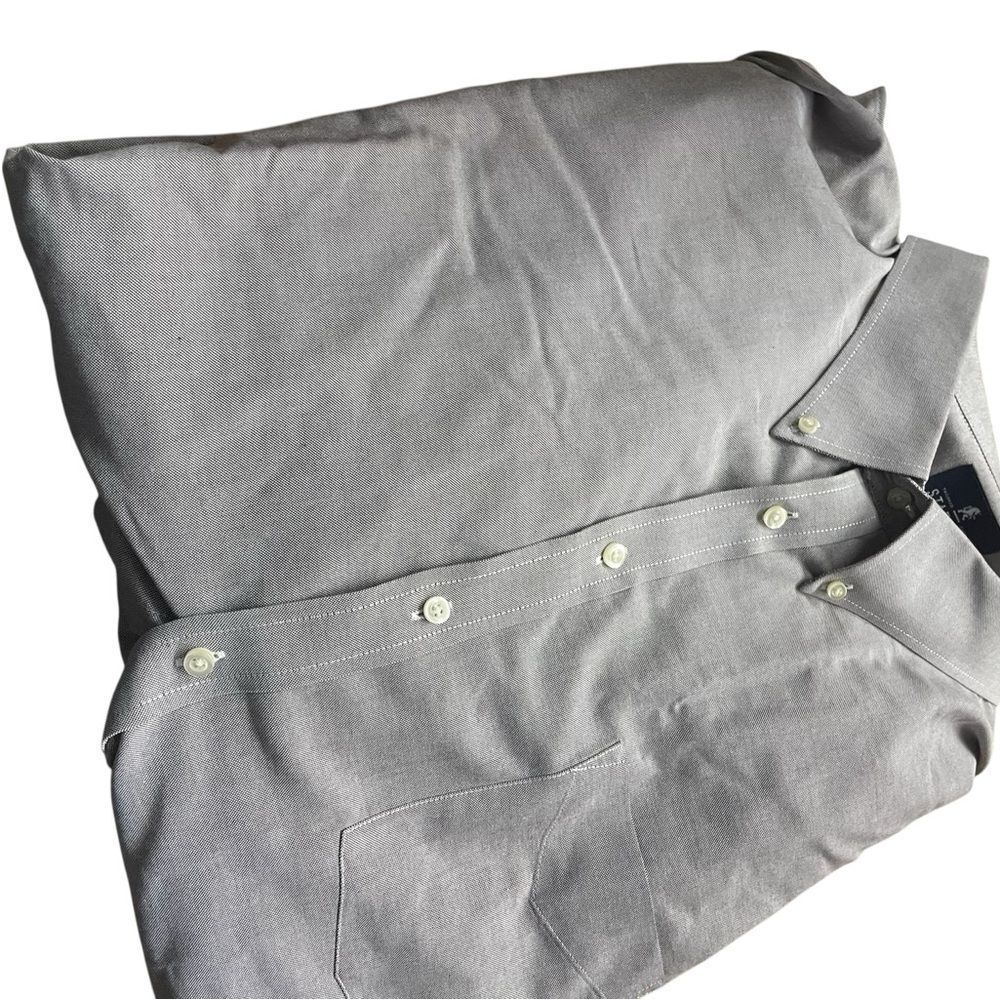 Stafford Classic Gray Oxford Shirt size 22 38/39 like new ls wrinkle free
